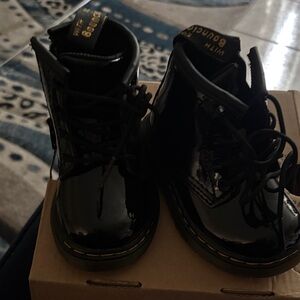 Dr. Martens Shiny Black Kids Boots